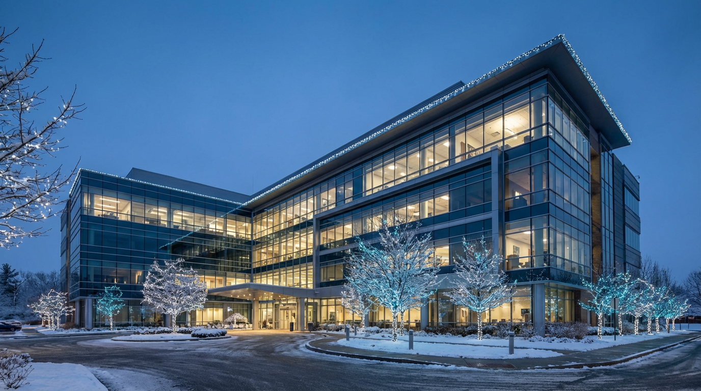 Medical complex decorated for holidays